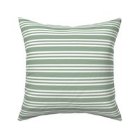 Reverse Bandy Stripe: Light Forest & White Horizontal Stripes