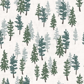 Backcountry Pines in Cream (Large)