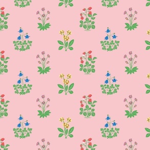 millefleurs in pink and green | medium