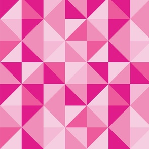 Retro Geometric Triangles - Pink - Medium