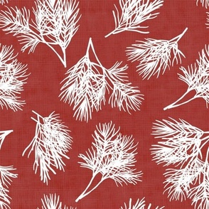 Frosted Branches in Crimson Red  (Large)
