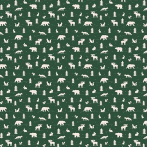 Forest Animals V1: Woodland Green Bears, Rabbits, Deer, Squirrels and Foxes in the Woods - Small