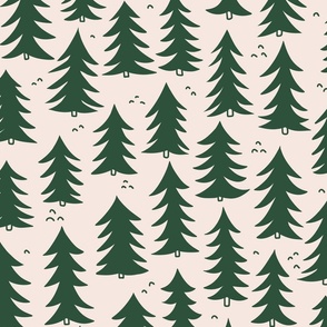Forest Trees V1: Green Fir Pine Trees in the Woods Forest Green Nature - Large