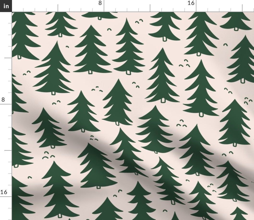 Forest Trees V1: Green Fir Pine Trees in the Woods Forest Green Nature - Large