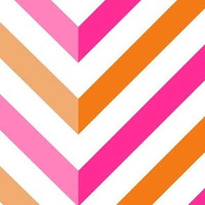 Orange and Pink Herringbone Chevron