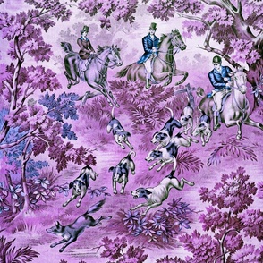 Sporting Hunt Scene Equestrian  lavender