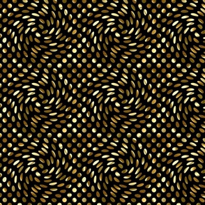 Twisted Polka Dots (small scale black background) 