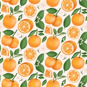 Oranges on cream background 