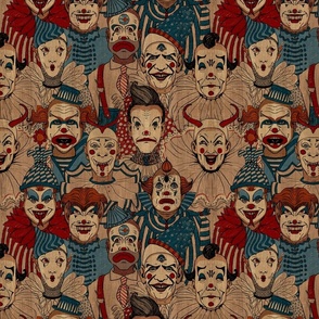 12"x12" Scale - Monsters Hiding as Creepy Carnival Clowns - Monster Mash