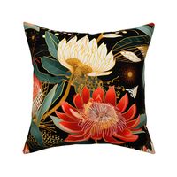 Jumbo Vibrant Protea Floral - Bold Fabric & Wallpaper Design