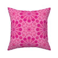 Retro Geometric Floral - Hot Pink - Medium