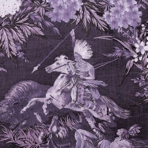 Equestrian Indian Cowboys Tropical Chinoiserie purples