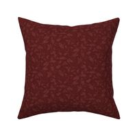 8" Christmas Damask Leaf Swirl in Burgundy and Wine Red by Audrey Jeanne