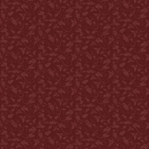 4" Christmas Damask Leaf Swirl in Burgundy and Wine Red by Audrey Jeanne