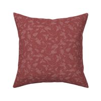 12" Christmas Damask Leaf Swirl in Rose Pink by Audrey Jeanne