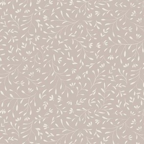 small floral - creamy white _ silver rust blush - classic elegant leaves and flowers