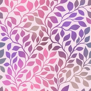 Pastel Pink and Purple Gradient Leaves