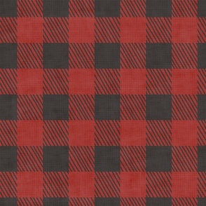 Buffalo Plaid in Crimson Red and Black (Large)