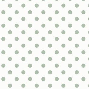 Dotty: Light Forest Green & White Polka Dot, Powdery Green Dotted