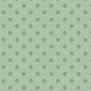 Dark Dotty: Muted Forest Green Polka Dot, Powdery Green Dotted