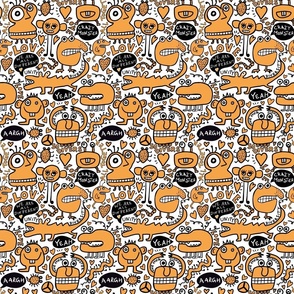 Monsters Of Love Cute Pattern With Whimsical Creatures Standing Up For Diversity White Extra Small