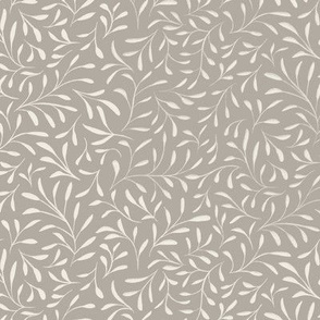foliage - cloudy silver taupe _ creamy white - small leaves on branches