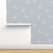 Minimal Coastal Dotted Starfish Stars in Light Grey and White  (Large Scale) 