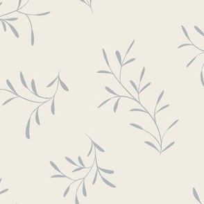 little branches - creamy white _ french grey blue - twigs