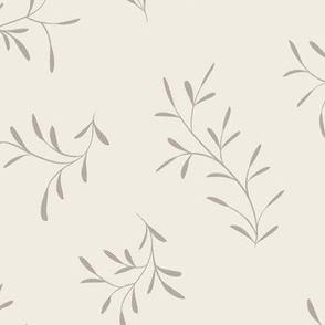 little branches - cloudy silver taupe _ creamy white 02 - twigs