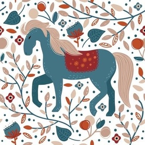 Horse floral Scandinavian forest