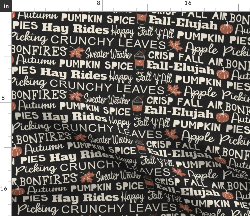 Fall-Elujah - Fall Autumn Typography Text Words Black Regular