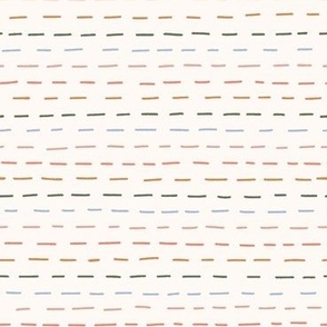 Stitching Rows Cream - Multi-Colored - Large