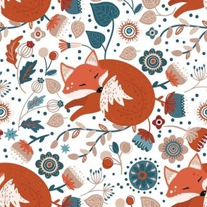 Fox Floral Scandinavian Forest