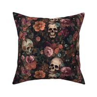 Rococo Skulls and Flowers