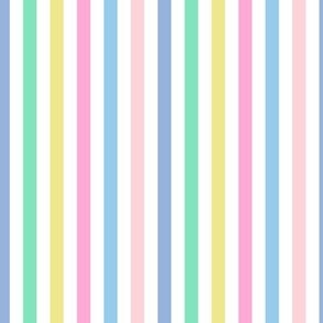 Popcorn Stripes in Pastel Retro Multi Rainbow