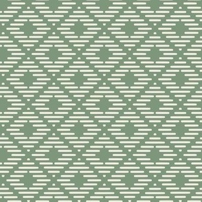 Quill Diamond: Powdery Forest Green Geometric, Lodge, American Indian, Cabin
