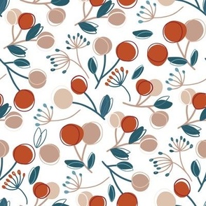 Fall Apple Berry Floral Scandinavian Forest