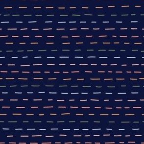 Stitching Rows Navy - Large