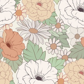 Retro Floral – Nostalgic 1960s and 70s Flowers (lt-11)