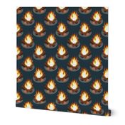 Campfires on Navy Blue