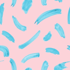 Brushstroke Splash in Baby Pink + Aqua