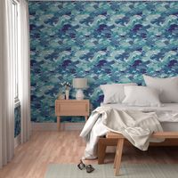 Seagulls in the Clouds and Night Sky - Pop Art Clouds - The Skies Above Bedding
