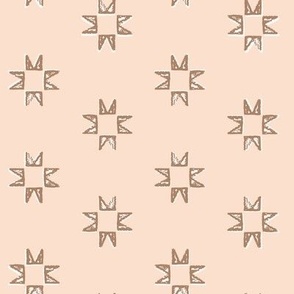 Quilt Star Peach, Sawtooth Star, Vintage, Rustic, Western, Barn Star