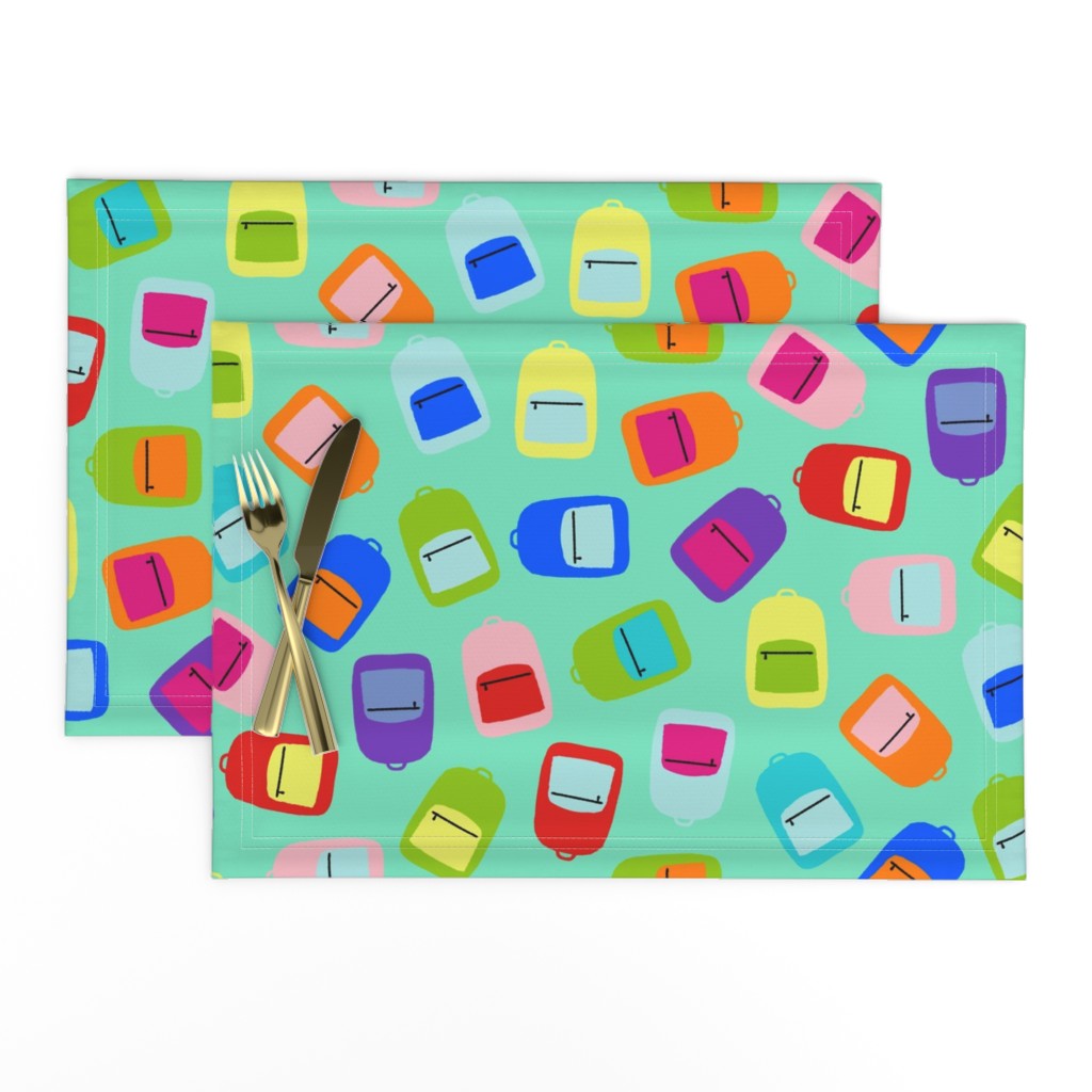 Multicolor Backpacks on Pantone Carnival Glass _2x