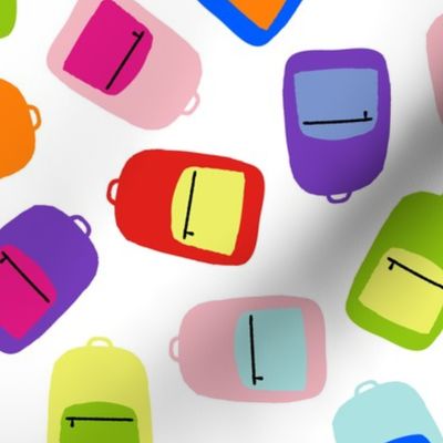 Multicolor Backpacks on White_2x
