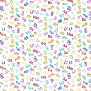 Chalky Alphabet on Multicolor on White