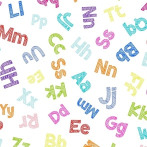 Multicolor Chalky Alphabet on White_3x