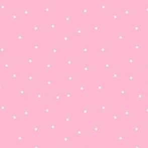 Small Polka Dots - White on Light Pink