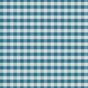 Gingham Checkered plaid RETRO SKIES BLUE dreams _XX SMALL