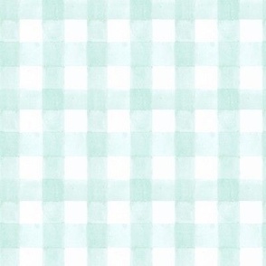 Watercolor Gingham Plaid in Mint Blue - (XL)